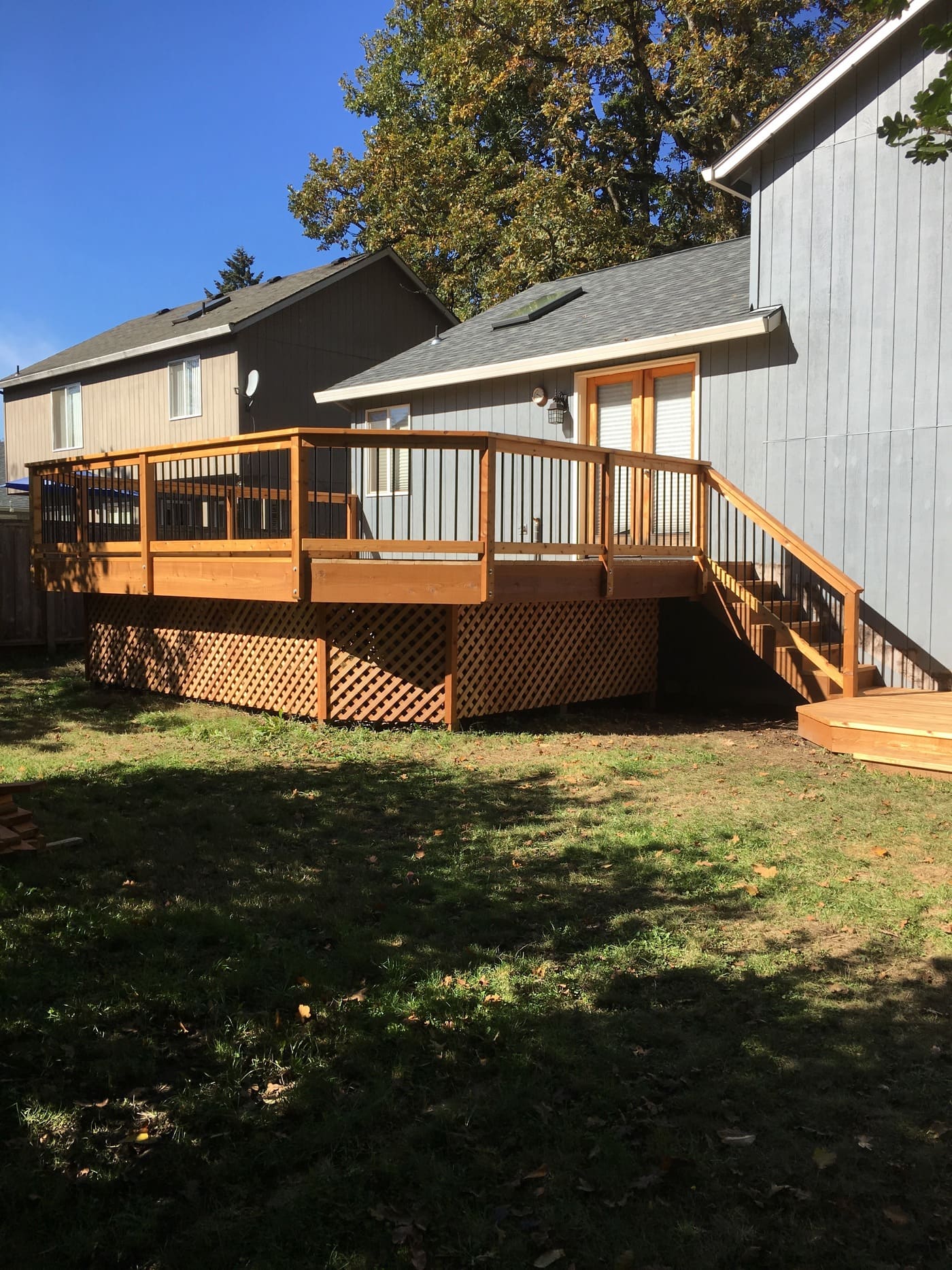 Outdoor living area with sport court